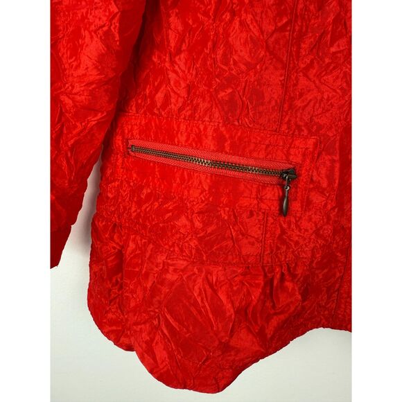 NWOT Chico's Crinkle Sheen red jacket, blazer, US Size 4 - Picture 9 of 15